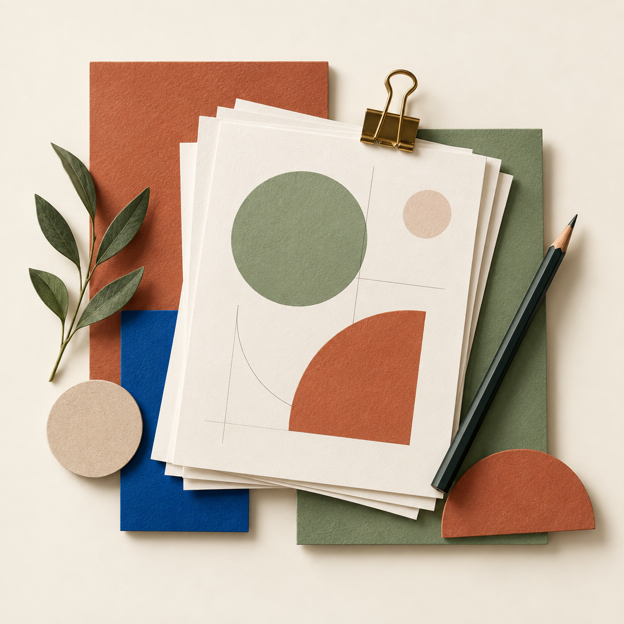 Original paper collage illustrating design planning; not a ClickDesigns interface or product output.
